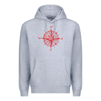 Heather Grey compass Premium Hoodie - linhVisuals