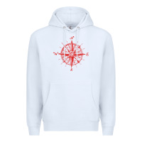 White compass Premium Hoodie - linhVisuals