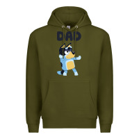 Army Green Bluey Dad Premium Hoodie - linhVisuals