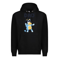 Black Bluey Dad Premium Hoodie - linhVisuals