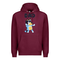 Burgundy Bluey Dad Premium Hoodie - linhVisuals
