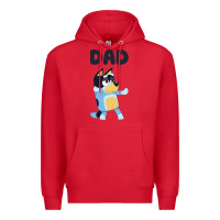 Red Bluey Dad Premium Hoodie - linhVisuals
