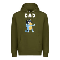 Army Green Bluey Dad Premium Hoodie - linhVisuals