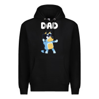 Black Bluey Dad Premium Hoodie - linhVisuals