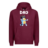 Burgundy Bluey Dad Premium Hoodie - linhVisuals