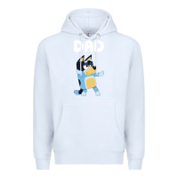 White Bluey Dad Premium Hoodie - linhVisuals