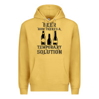 Antique Gold womens funny beer now there's a temporary solution drinking design v n Premium Hoodie - linhVisuals