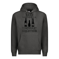 Charcoal Heather womens funny beer now there's a temporary solution drinking design v n Premium Hoodie - linhVisuals