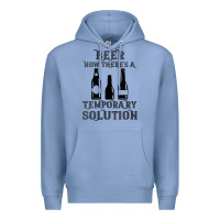 Colony Blue womens funny beer now there's a temporary solution drinking design v n Premium Hoodie - linhVisuals