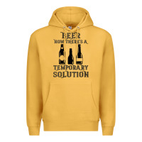 Mustard womens funny beer now there's a temporary solution drinking design v n Premium Hoodie - linhVisuals