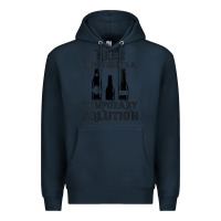 Navy womens funny beer now there's a temporary solution drinking design v n Premium Hoodie - linhVisuals