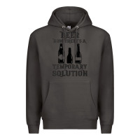 Smoke womens funny beer now there's a temporary solution drinking design v n Premium Hoodie - linhVisuals
