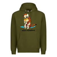 Army Green newcalvin and hobbes [tyellow] Premium Hoodie - linhVisuals