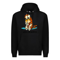 Black newcalvin and hobbes [tyellow] Premium Hoodie - linhVisuals