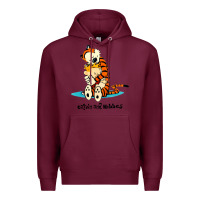 Burgundy newcalvin and hobbes [tyellow] Premium Hoodie - linhVisuals
