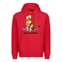Red newcalvin and hobbes [tyellow] Premium Hoodie - linhVisuals