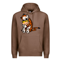 Chestnut newcalvin and hobbes 04 Premium Hoodie - linhVisuals