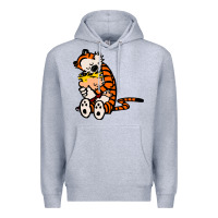 Heather Grey newcalvin and hobbes 04 Premium Hoodie - linhVisuals
