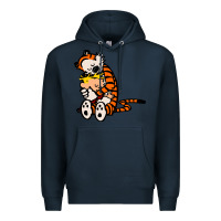 Navy newcalvin and hobbes 04 Premium Hoodie - linhVisuals