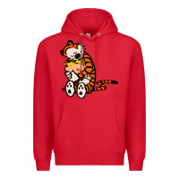 Red newcalvin and hobbes 04 Premium Hoodie - linhVisuals