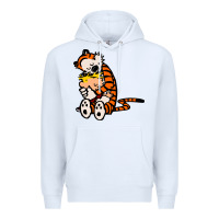 White newcalvin and hobbes 04 Premium Hoodie - linhVisuals