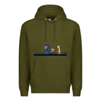 Army Green newcalvin and hobbes night star tardis Premium Hoodie - linhVisuals