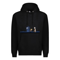 Black newcalvin and hobbes night star tardis Premium Hoodie - linhVisuals