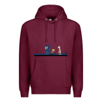 Burgundy newcalvin and hobbes night star tardis Premium Hoodie - linhVisuals