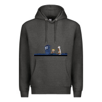 Charcoal Heather newcalvin and hobbes night star tardis Premium Hoodie - linhVisuals