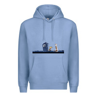 Colony Blue newcalvin and hobbes night star tardis Premium Hoodie - linhVisuals