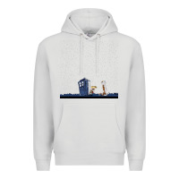 Dove Grey newcalvin and hobbes night star tardis Premium Hoodie - linhVisuals