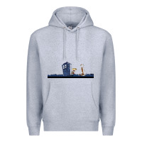 Heather Grey newcalvin and hobbes night star tardis Premium Hoodie - linhVisuals