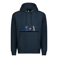 Navy newcalvin and hobbes night star tardis Premium Hoodie - linhVisuals