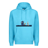 Ocean Blue newcalvin and hobbes night star tardis Premium Hoodie - linhVisuals