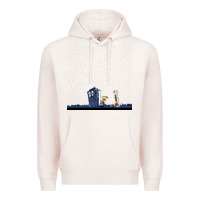Pale Pink newcalvin and hobbes night star tardis Premium Hoodie - linhVisuals