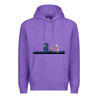 Purple newcalvin and hobbes night star tardis Premium Hoodie - linhVisuals