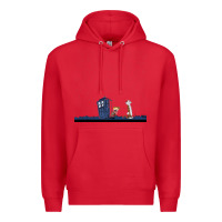 Red newcalvin and hobbes night star tardis Premium Hoodie - linhVisuals