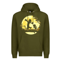 Army Green newcalvin and hobbes no worries Premium Hoodie - linhVisuals