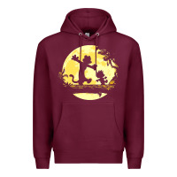 Burgundy newcalvin and hobbes no worries Premium Hoodie - linhVisuals