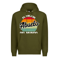 Army Green el mejor abuelo del mundo grandfather sweatshirt Premium Hoodie - linhVisuals