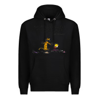 Black newcalvin and hobbes quote 10 Premium Hoodie - linhVisuals