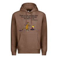 Chestnut newcalvin and hobbes quote 10 Premium Hoodie - linhVisuals