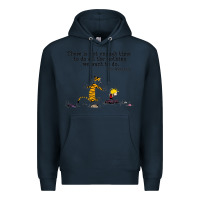 Navy newcalvin and hobbes quote 10 Premium Hoodie - linhVisuals