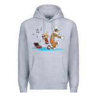 Heather Grey newcalvin and hobbes sing 09 Premium Hoodie - linhVisuals