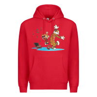 Red newcalvin and hobbes sing 09 Premium Hoodie - linhVisuals
