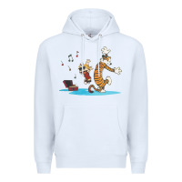 White newcalvin and hobbes sing 09 Premium Hoodie - linhVisuals