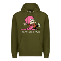 Army Green newcalvin and hobbes stupendous man Premium Hoodie - linhVisuals