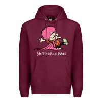 Burgundy newcalvin and hobbes stupendous man Premium Hoodie - linhVisuals