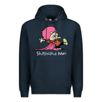 Navy newcalvin and hobbes stupendous man Premium Hoodie - linhVisuals