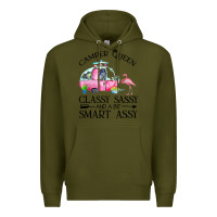 Army Green newcamper queen classy sassy and a bit smart assy Premium Hoodie - linhVisuals